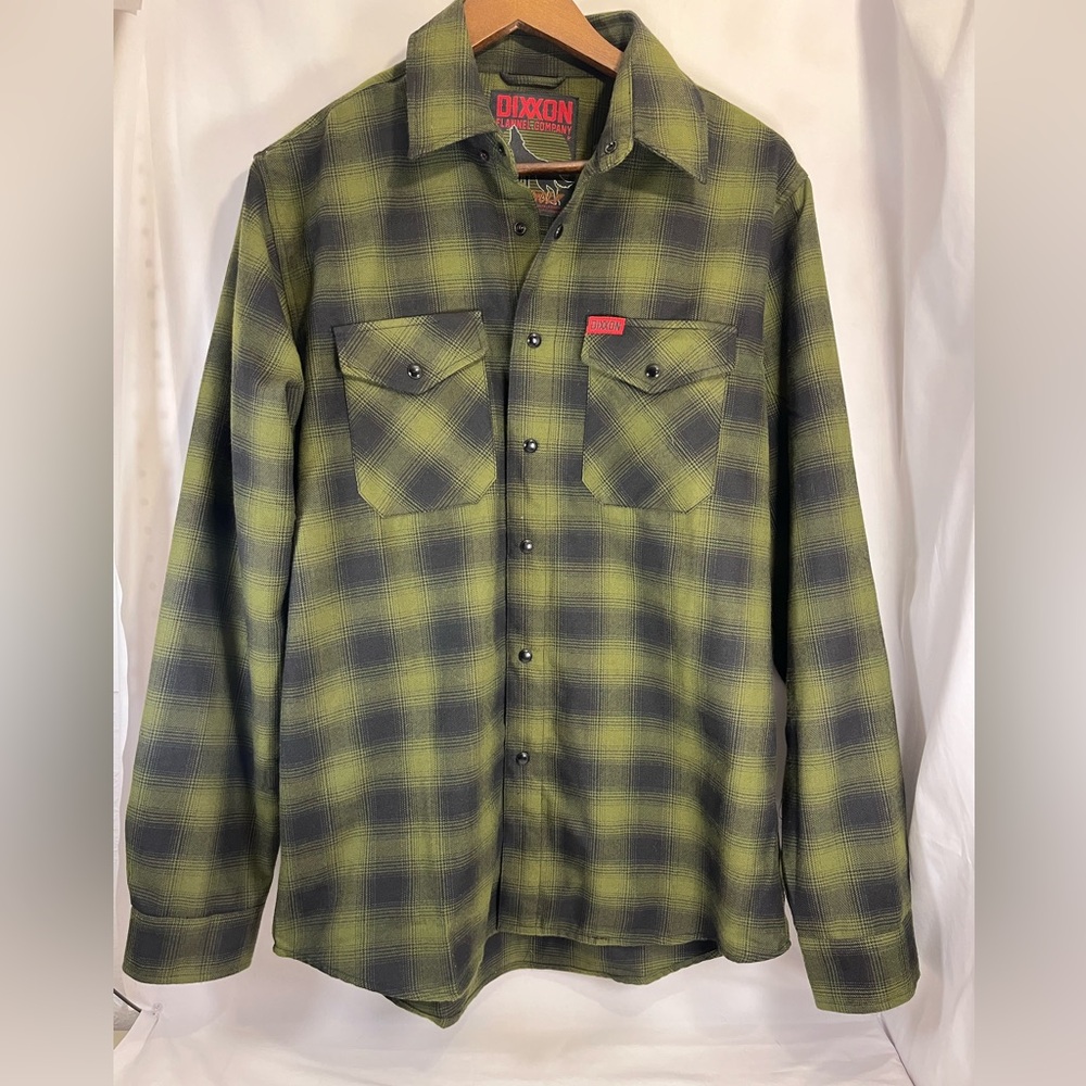 DIXXON Green and Black Plaid Casual Button Down Shirt